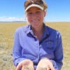 Ecologist Reilly Dibner is interested in ant mound patterning because she studies greater short-horned lizards, which eat ants. Photo courtesy Reilly Dibner.