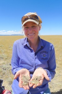 Ecologist Reilly Dibner is interested in ant mound patterning because she studies greater short-horned lizards, which eat ants. Photo courtesy Reilly Dibner.
