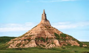 Chimney Rock, in Nebraska, was an important landmark to pioneers traveling westward. Today it is protected as a national historic site.