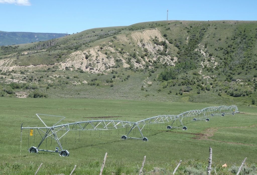 Hydro-powered center-pivot on a ranch in Colorado.