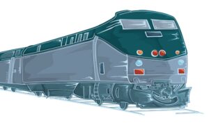 Illustration of a bullet train.
